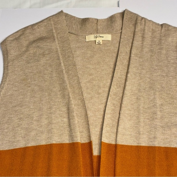 Peyton Primrose ColorBlock Sleeveless Cardigan Sweater Vest 1x - Picture 2 of 5
